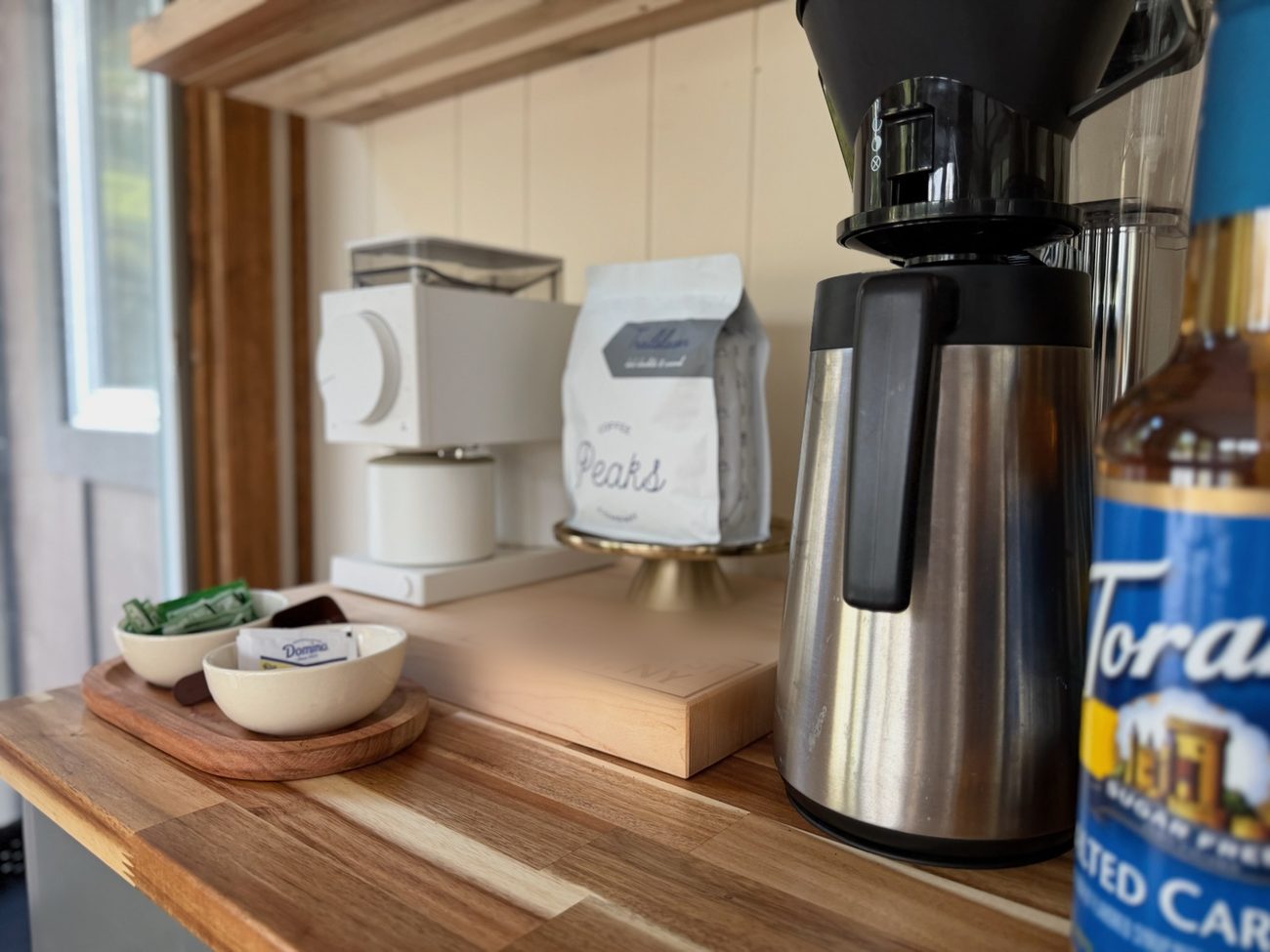 The coffee and espresso setup