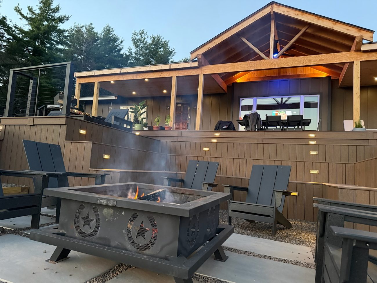 The fire pit at dusk