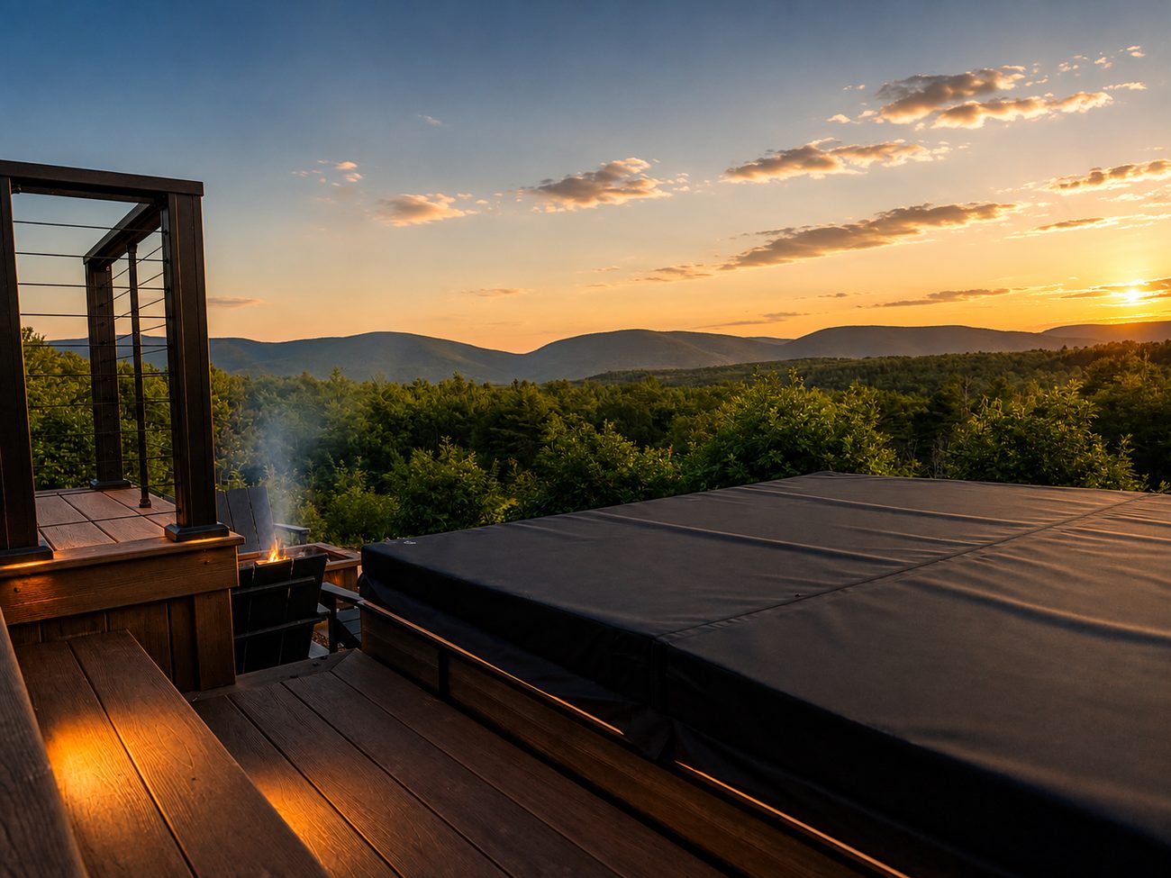 The hot tub at sunset